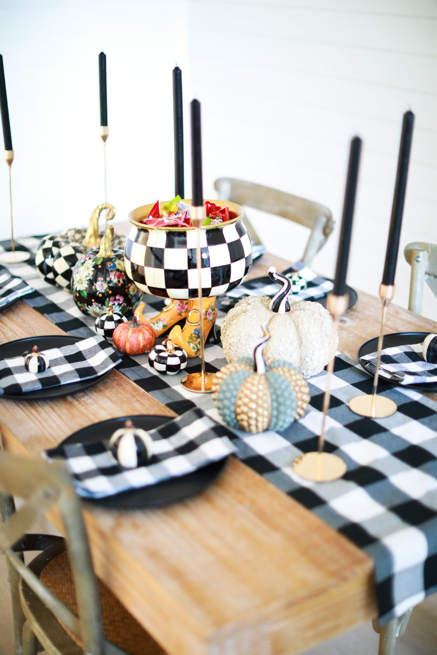 Halloween Tablescape with Mackenzie Childs inspo