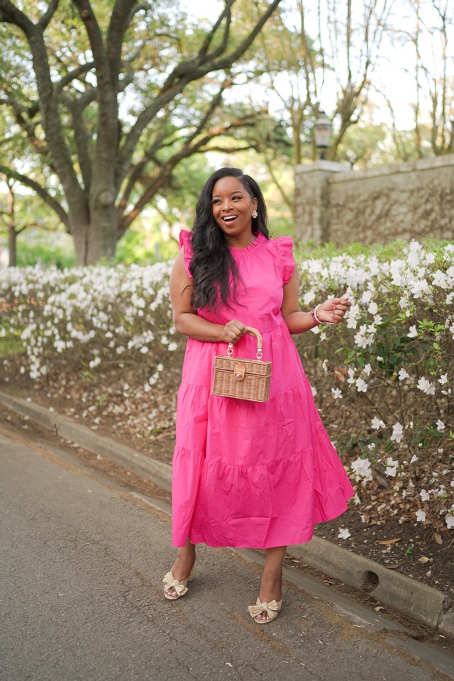 bright pink spring dress