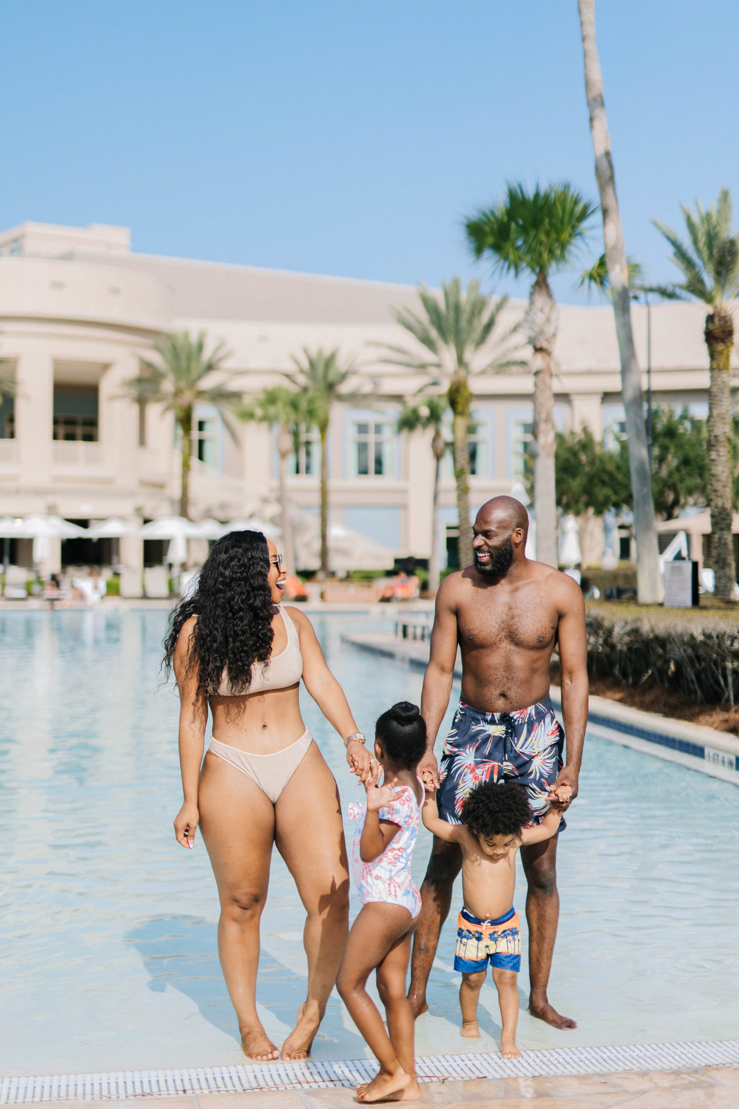 Family time at the pool