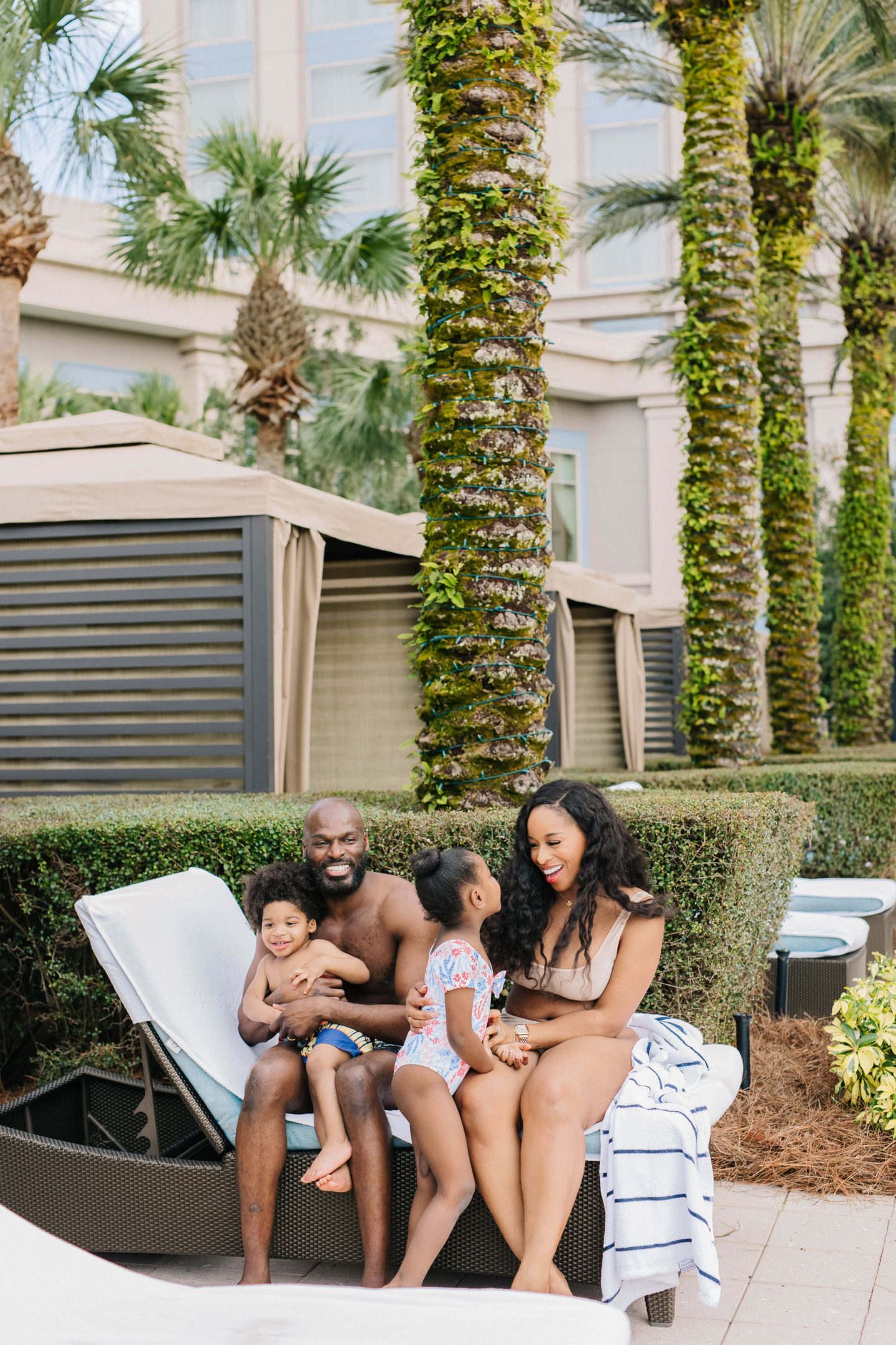 Family time at the pool