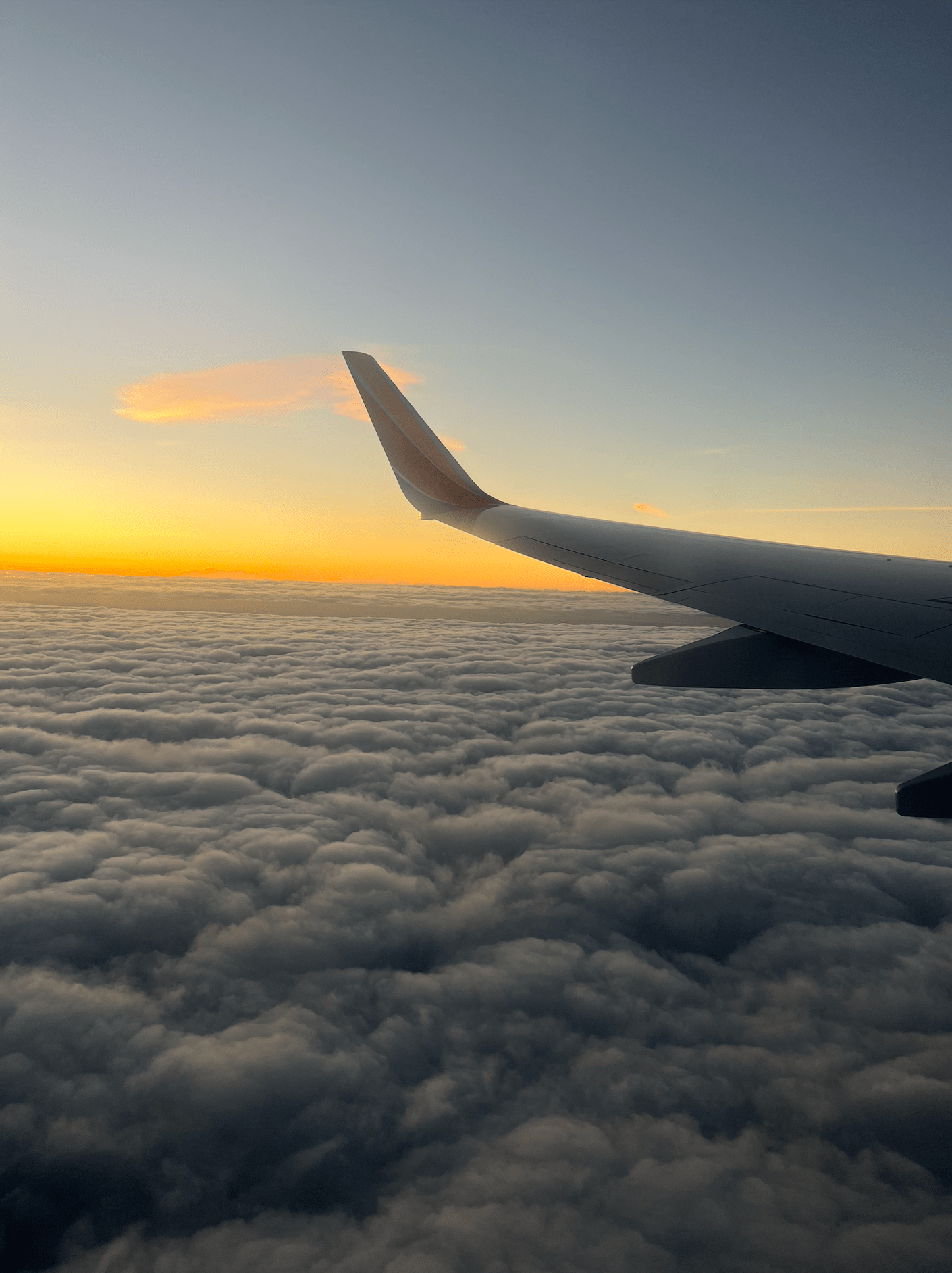 Sunset from airplane window